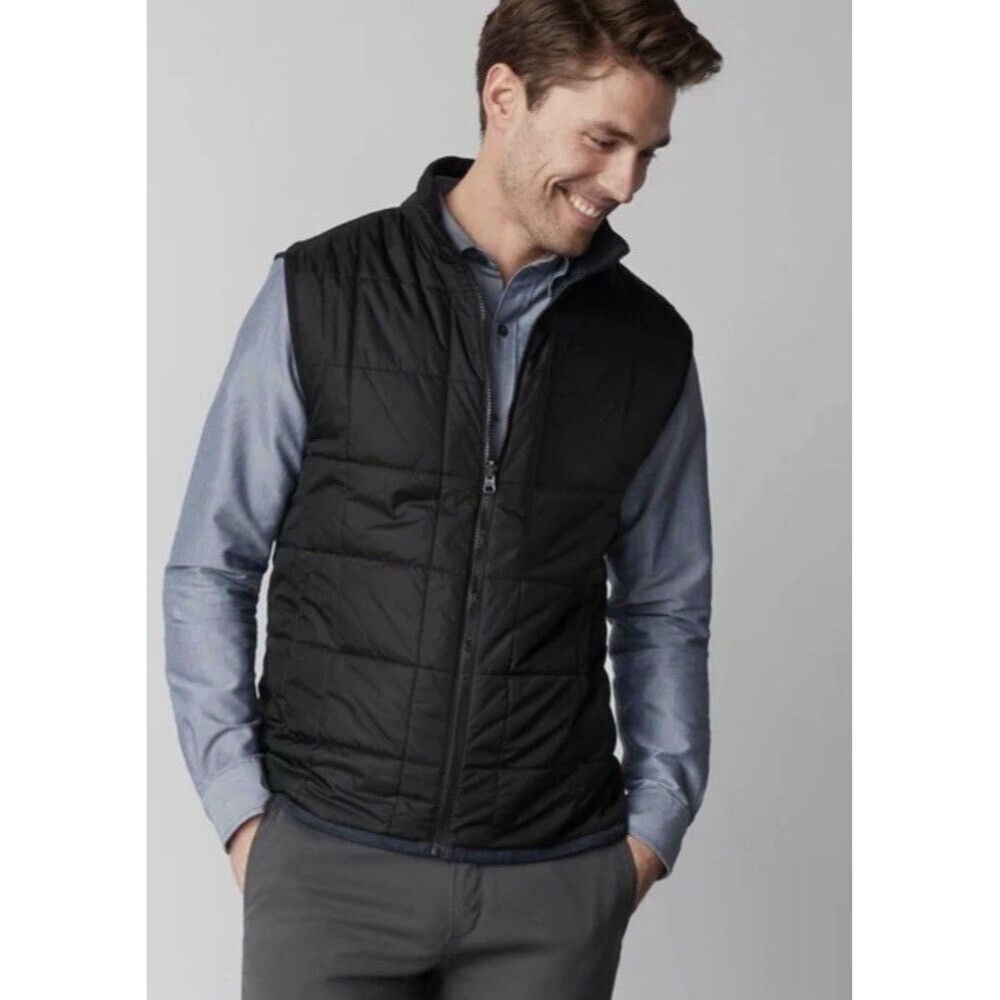 Mack Weldon Warmknit 2 Way Reversible Vest Mens M Gray Full Zip Thinsulate Lined